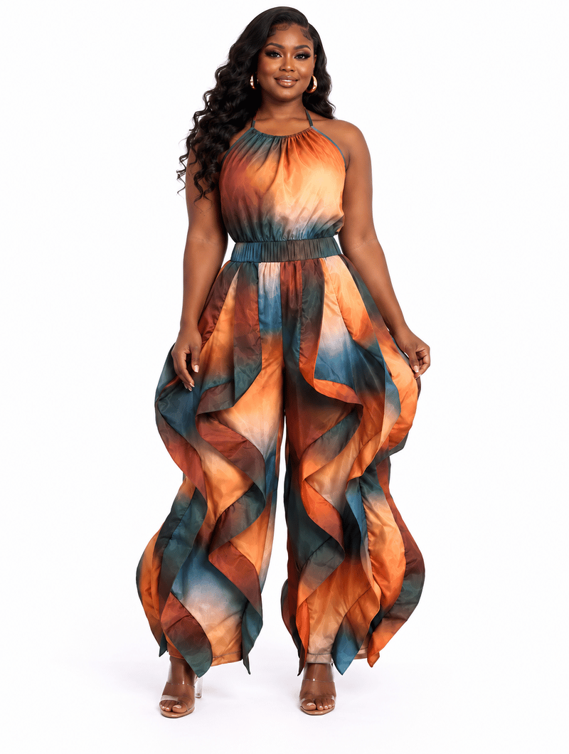 Ombre Wave Jumpsuit Set