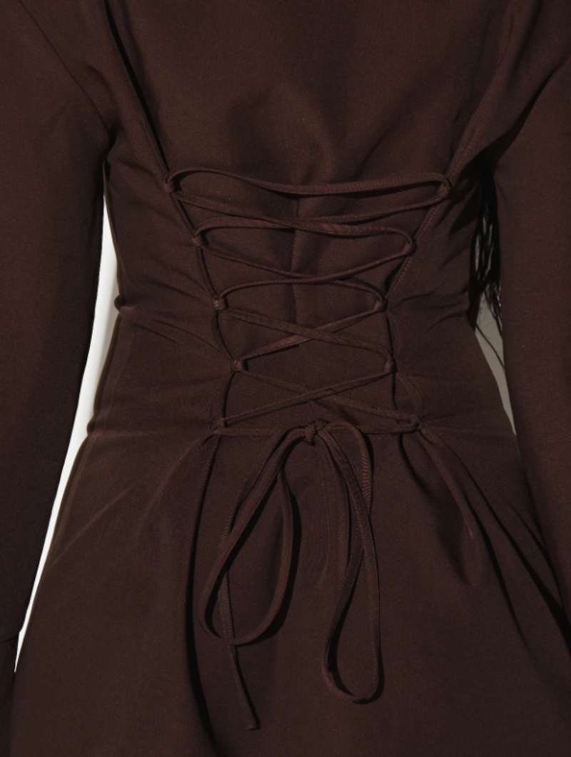 Lace-Up Tie Shirt Dress