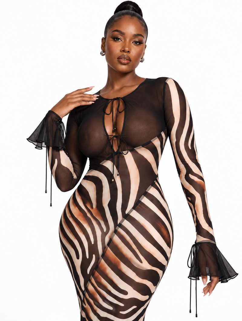 Wild Zebra Mesh Maxi