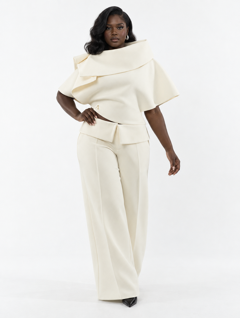 Origami Collar Cape Top