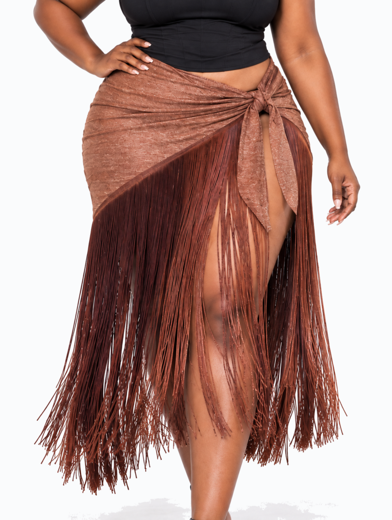 Mocha Fringe Skirt