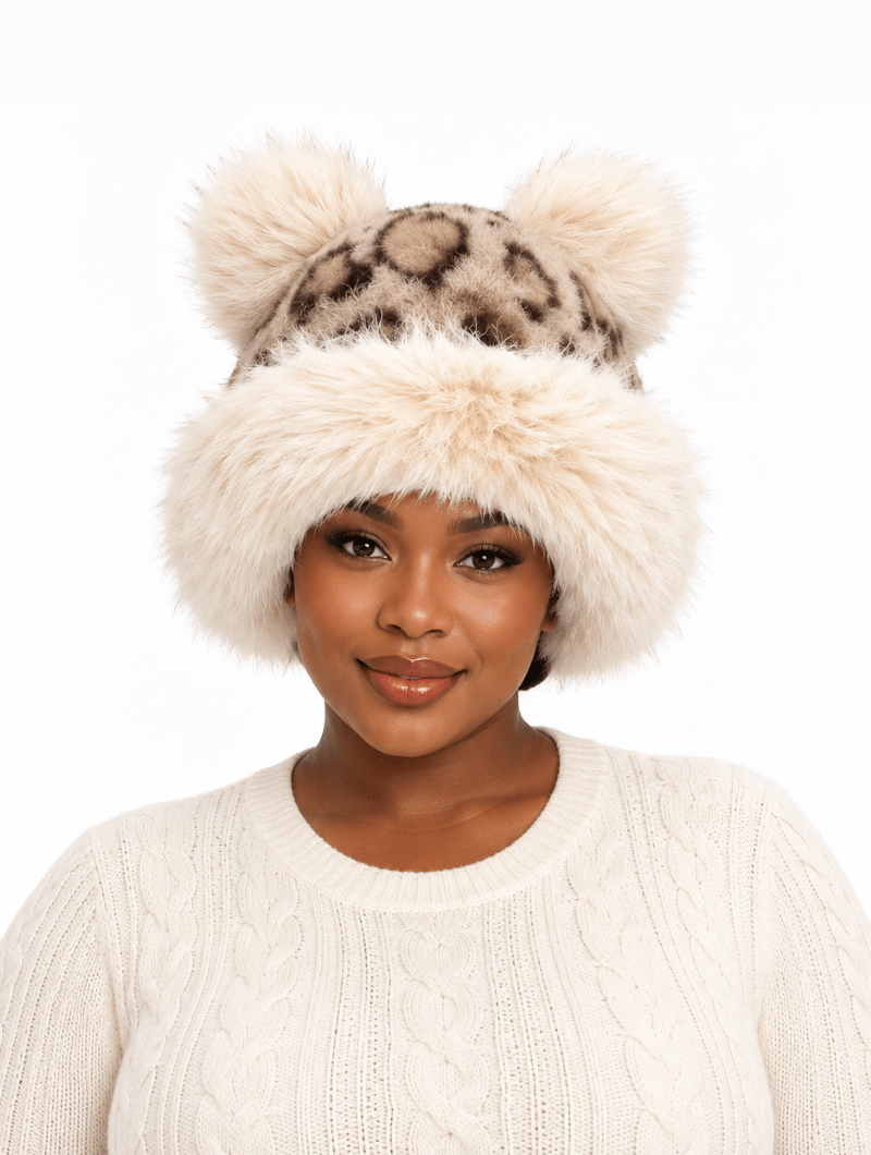 Plush Leopard Kitty Hat