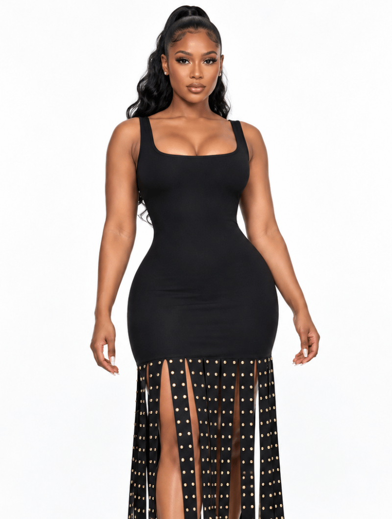 Rivet Tassel Bodycon Dress