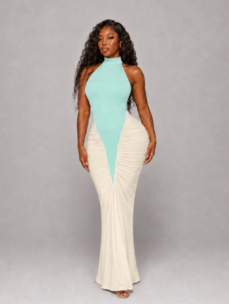 Hourglass Illusion Halter Dress