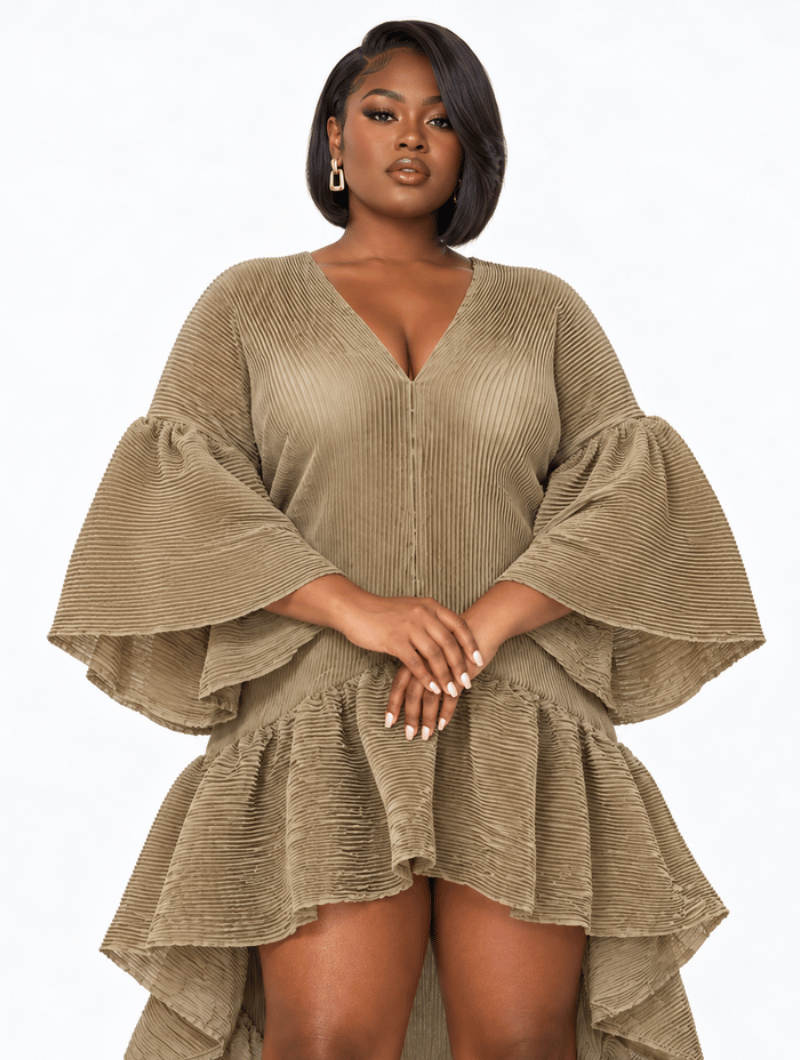 Goddess Pleated Wave Dress