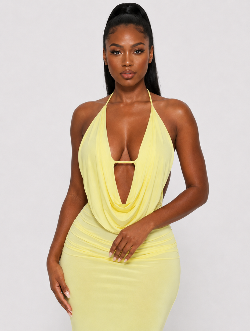Double Slit Halter Maxi