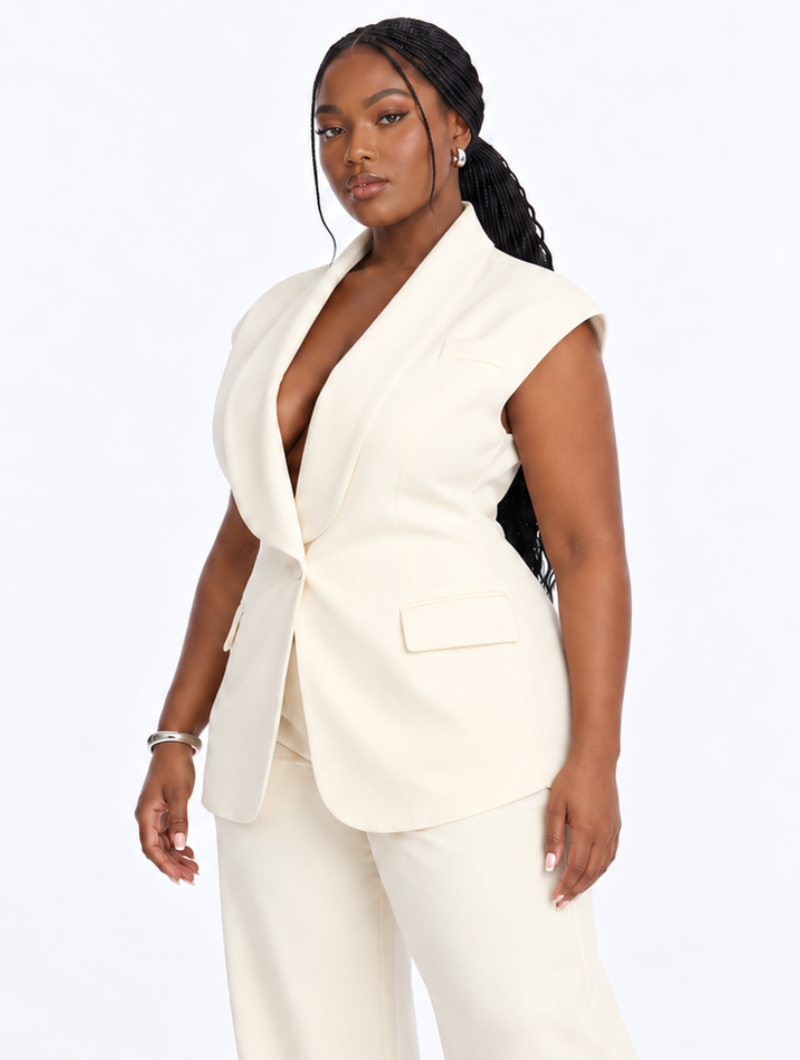 Modern Cream Pant Suit