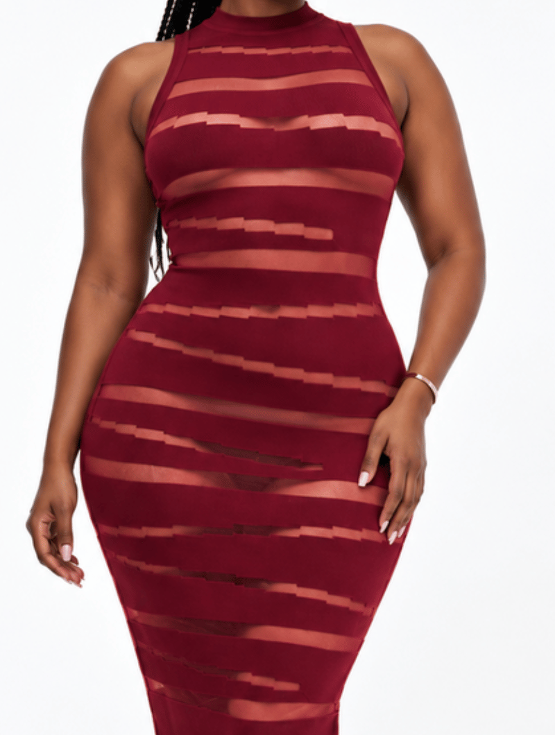 Sheer Stripe Maxi Dress (Pre-Order)