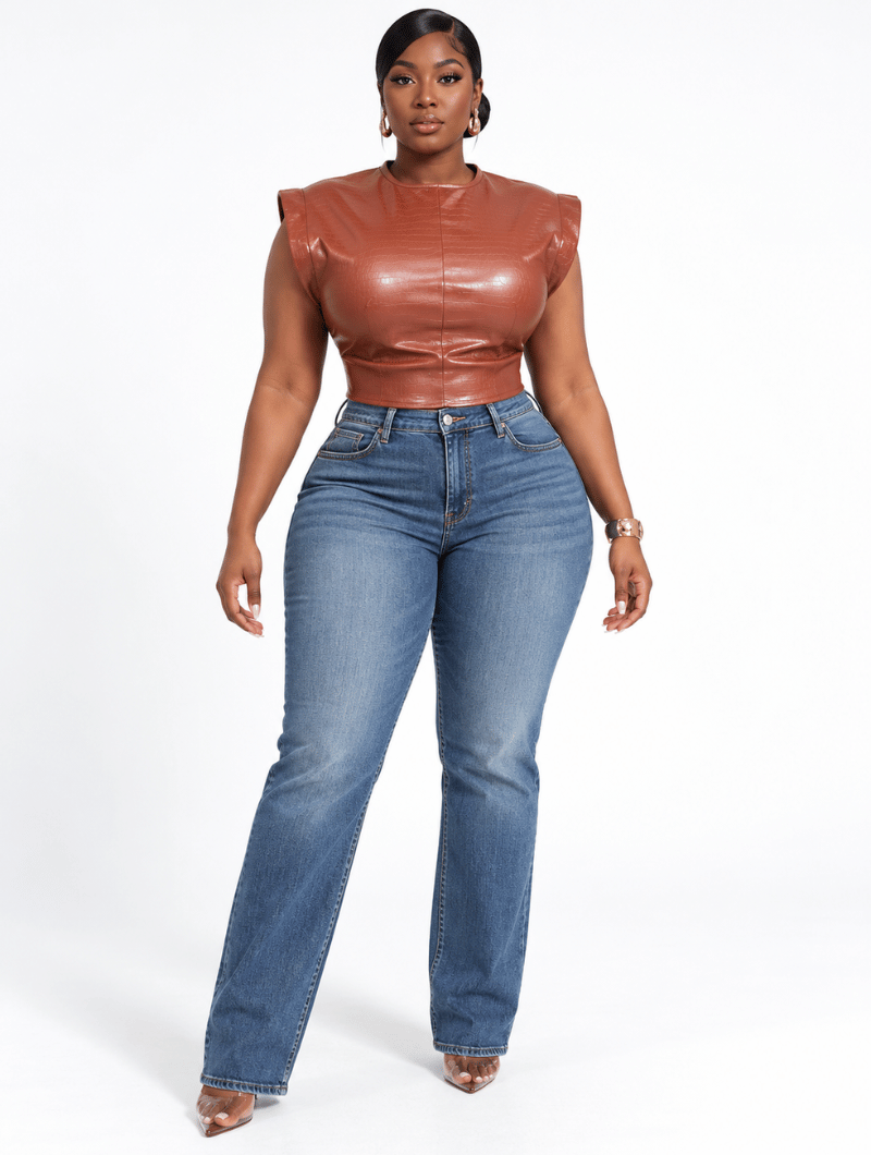 Croc Shoulder Pad Top