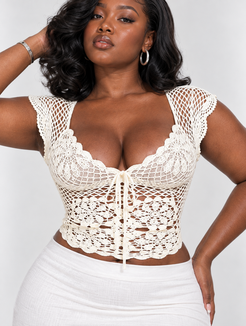 Lace Back Crochet Top