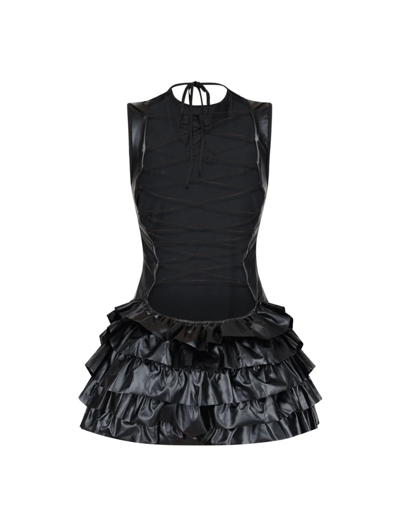 Lace-Up Leather Mini (Pre-order)