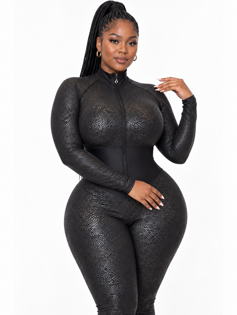 Black Snake Corset Jumpsuit