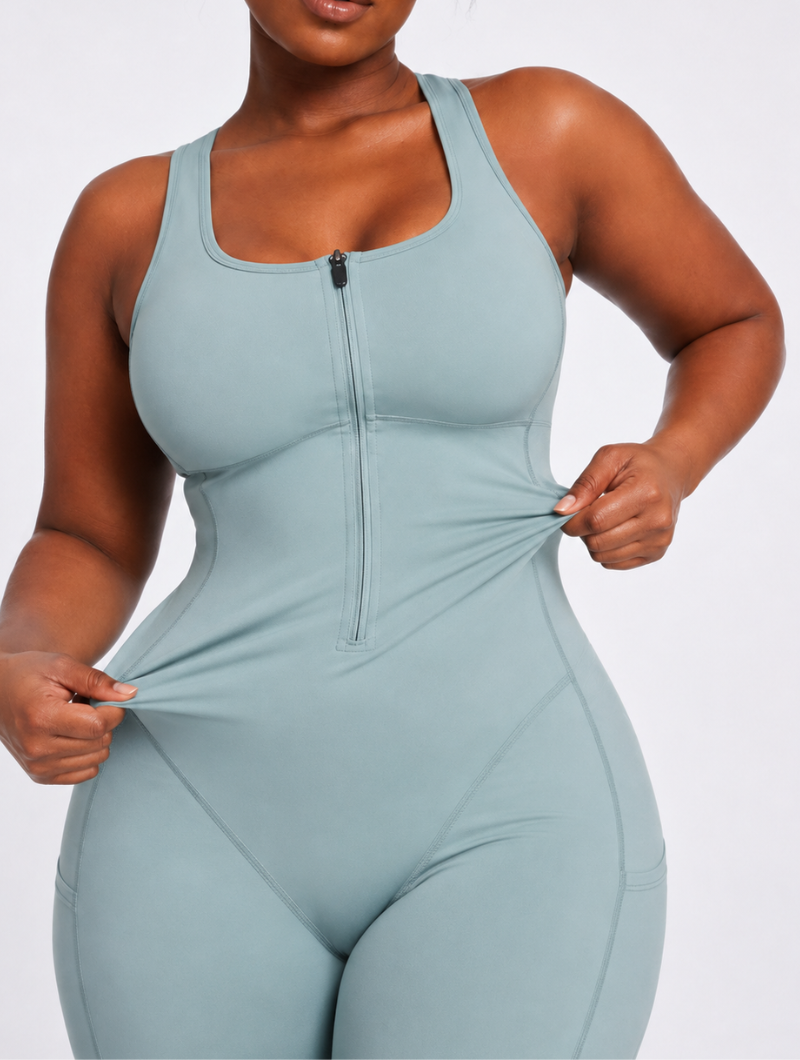 Zipper Pocket Active Romper