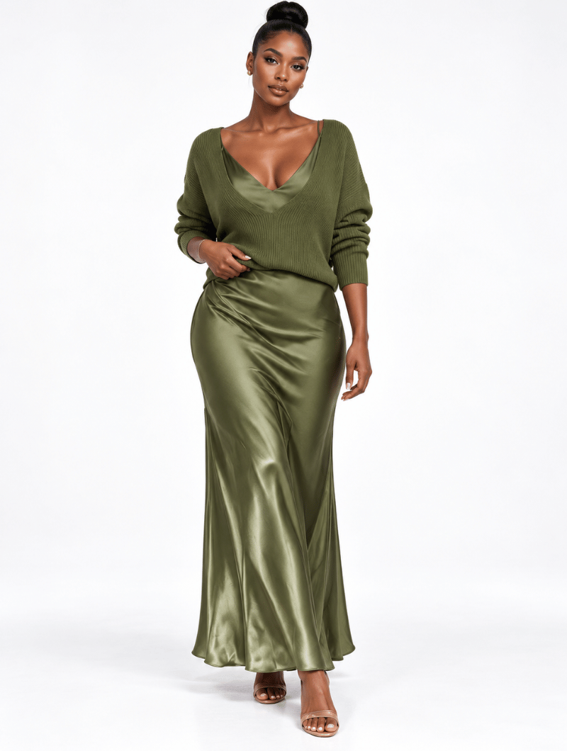 Silk Meets Knit Set