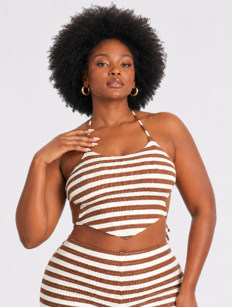Striped Knit Pant Set