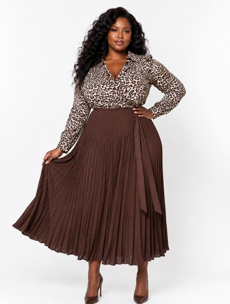 Cocoa Multiway Pleated Wrap