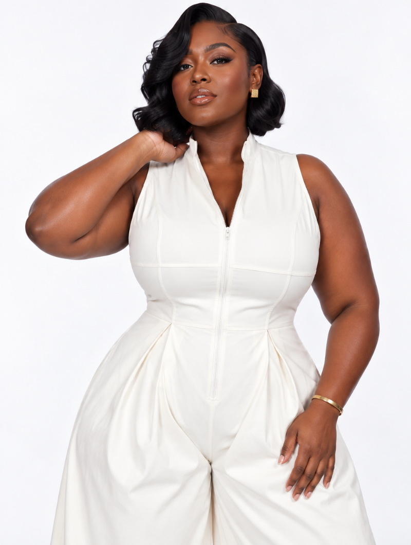Chic Pleat Wide Jumpsuit
