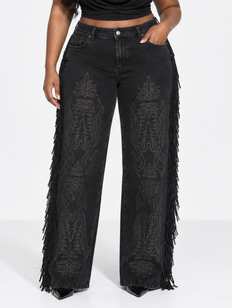 Western Stitch Fringe Jeans