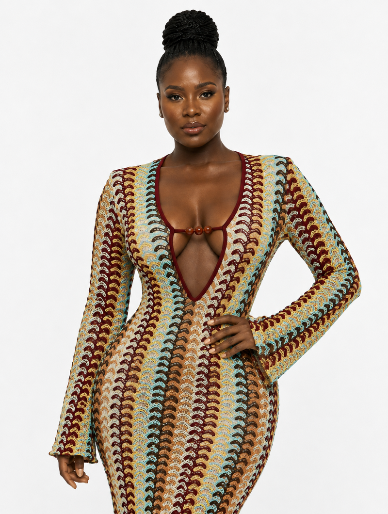 Boho Chevron Maxi Dress