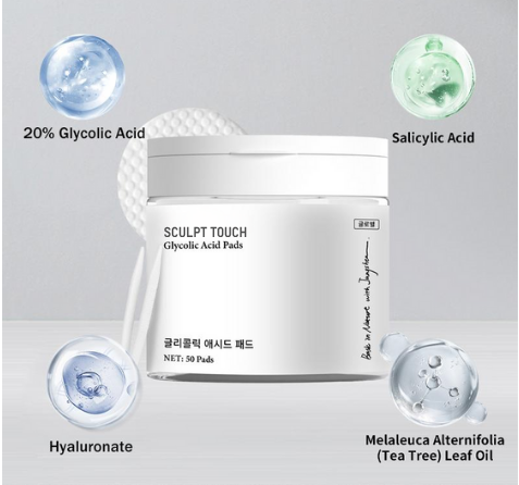 Clear Skin Glycolic Acid Pads – Target Acne, Blackheads & Pores