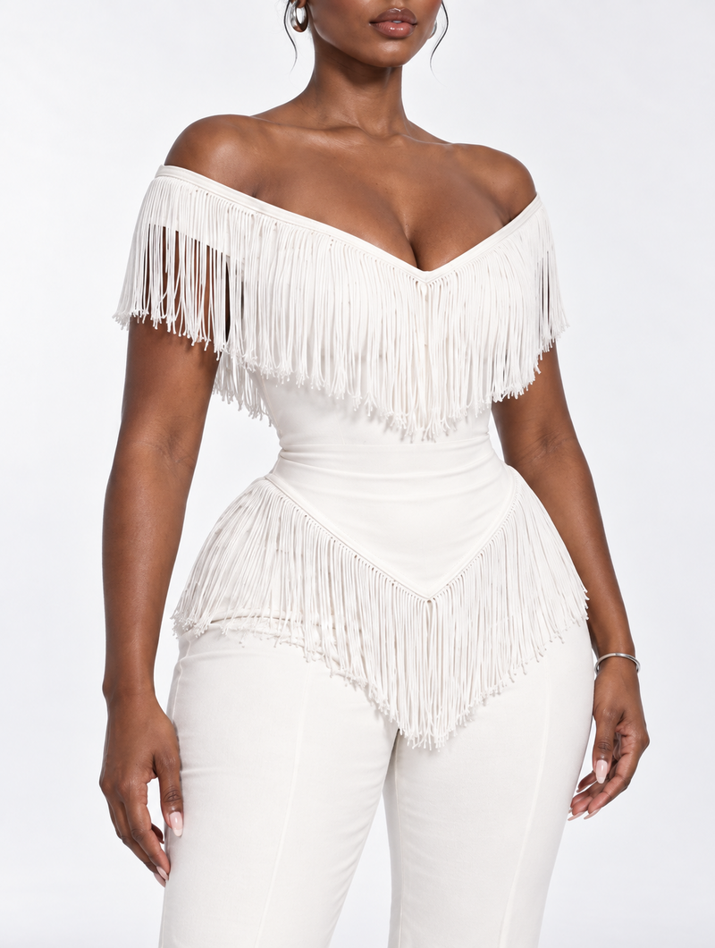 Fringe Off-Shoulder Bustier