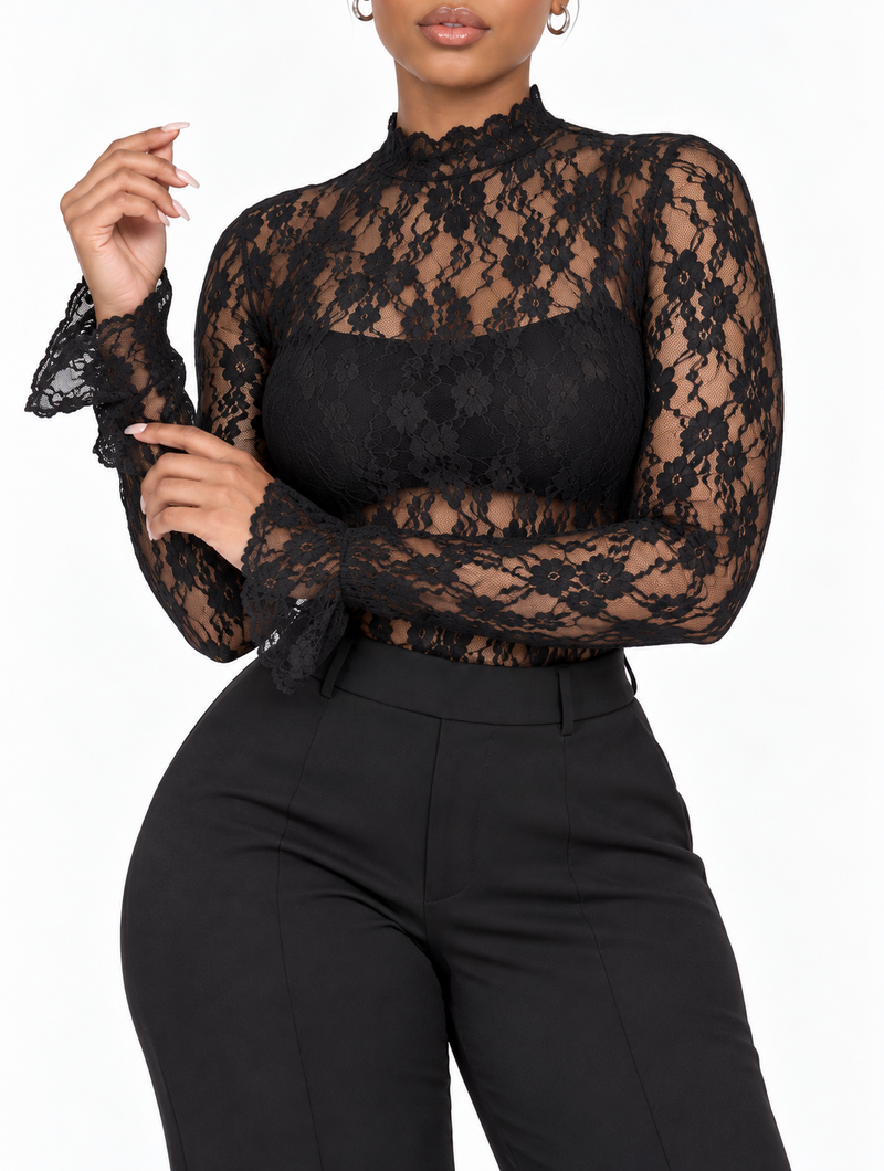 Bell Sleeve Lace Top