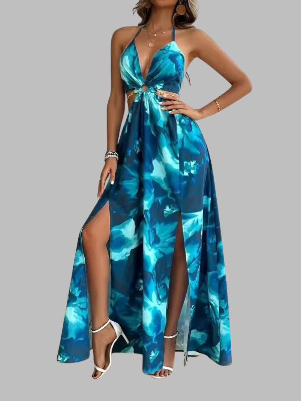 Sexy Boho Tropical Maxi Dress