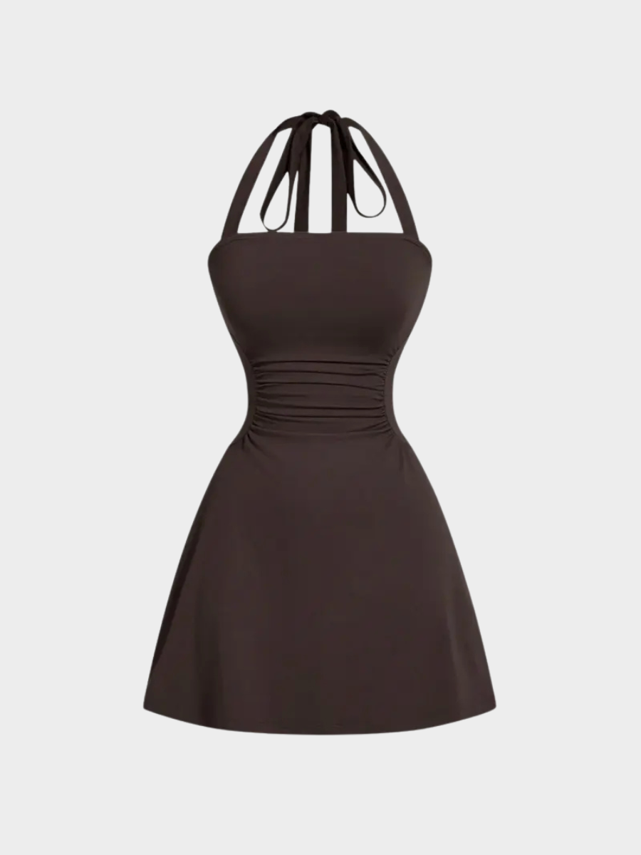 Ruched Halter Dress