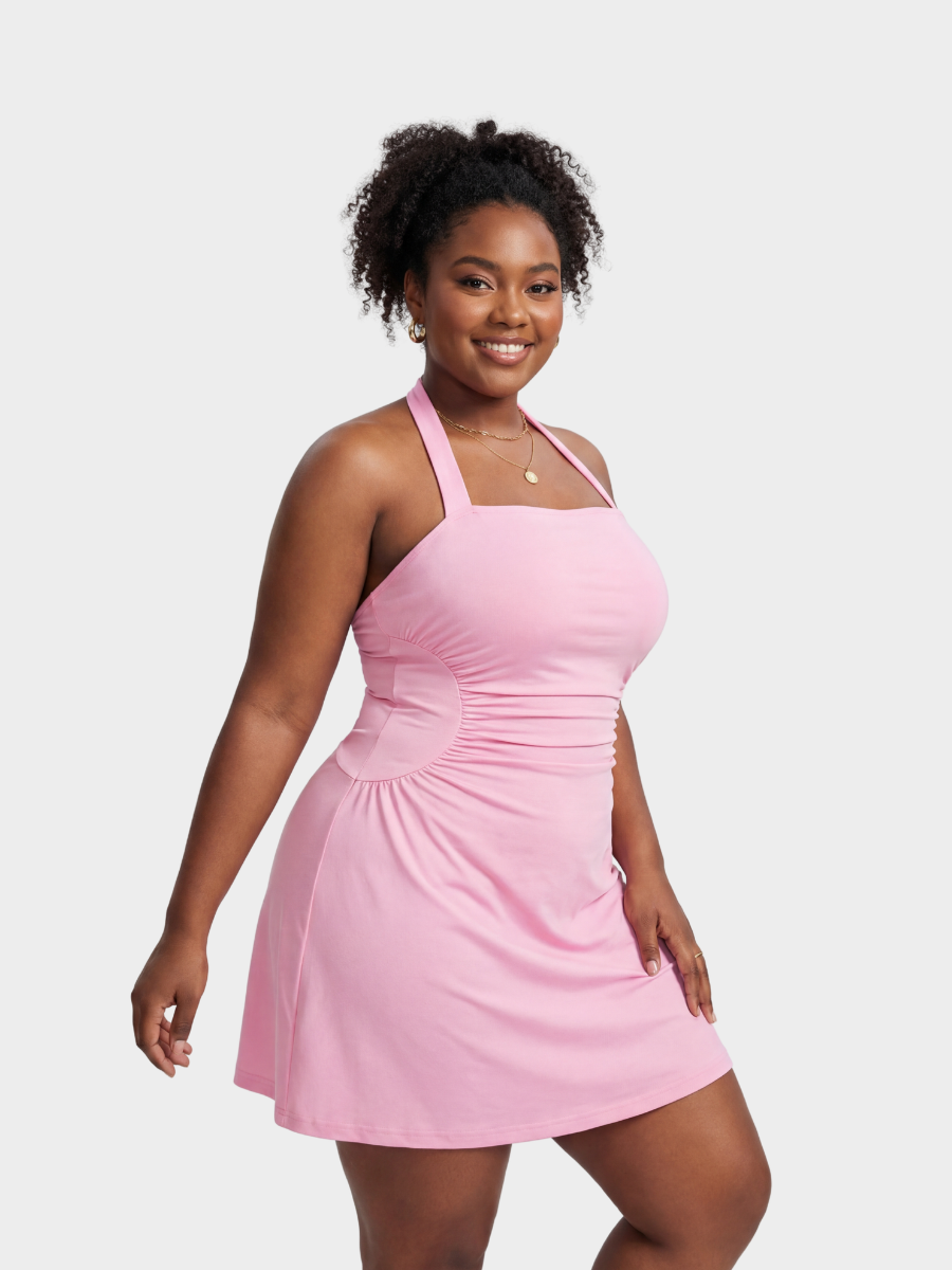 Ruched Halter Dress