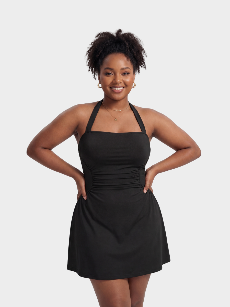 Ruched Halter Dress