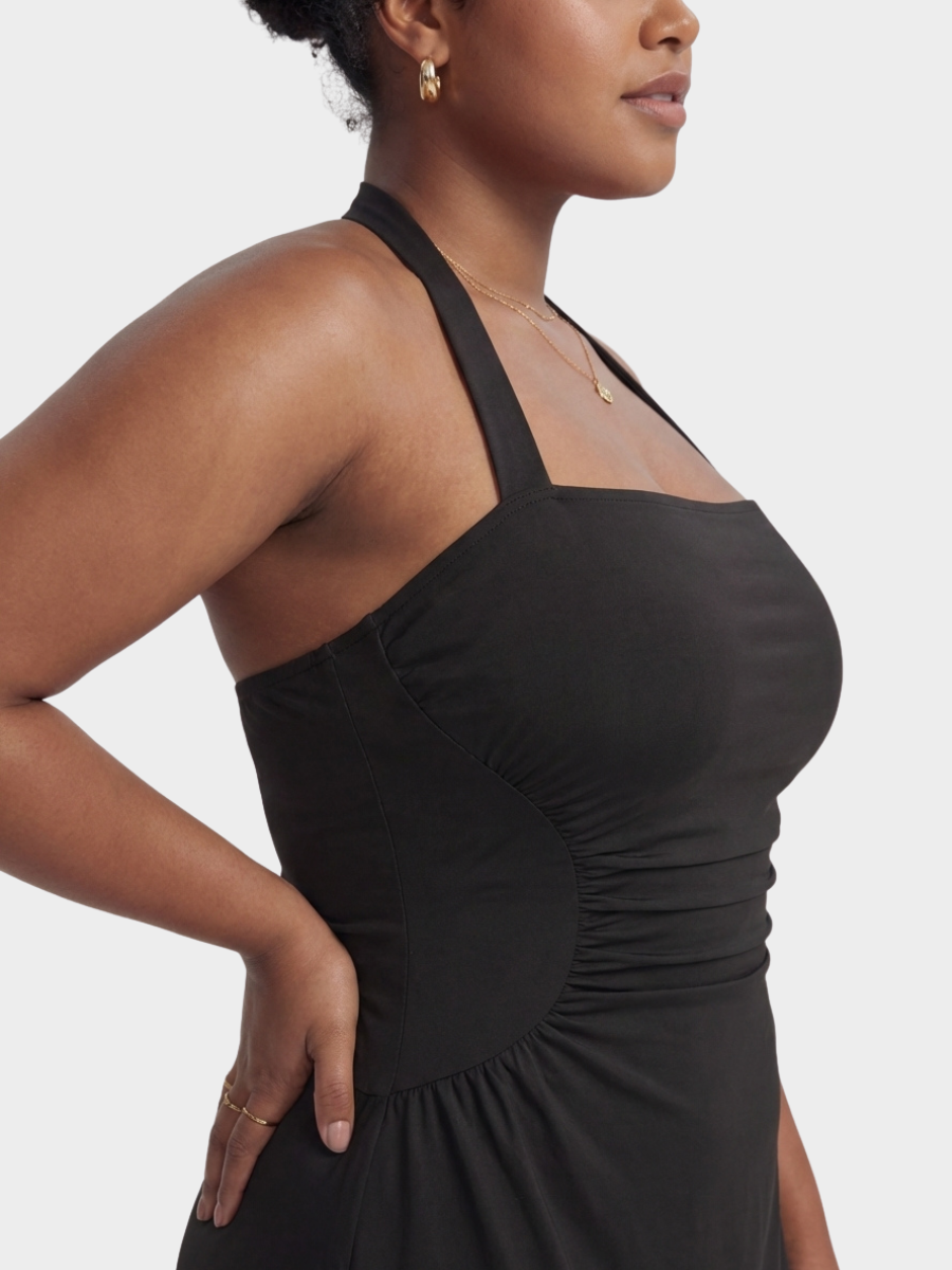 Ruched Halter Dress