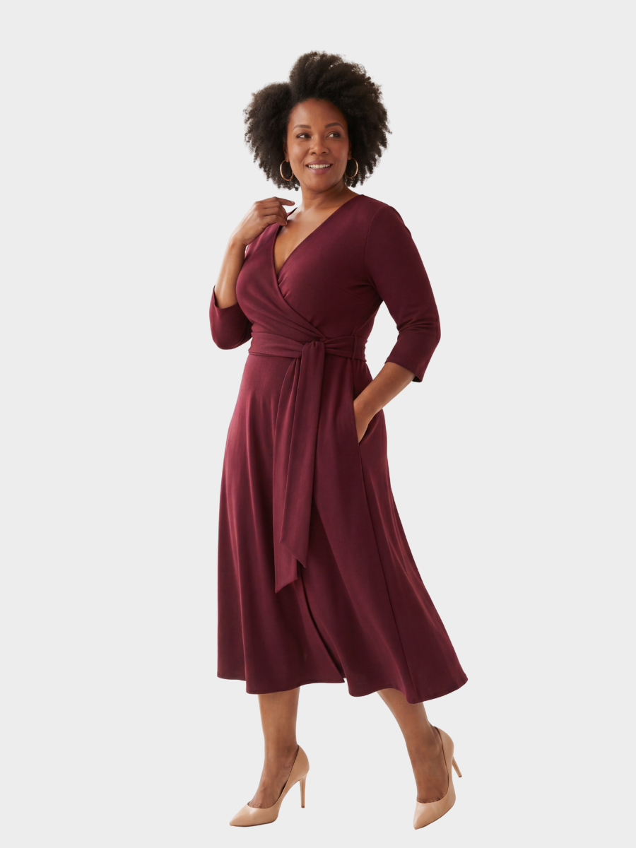 Wine Wrap Dress