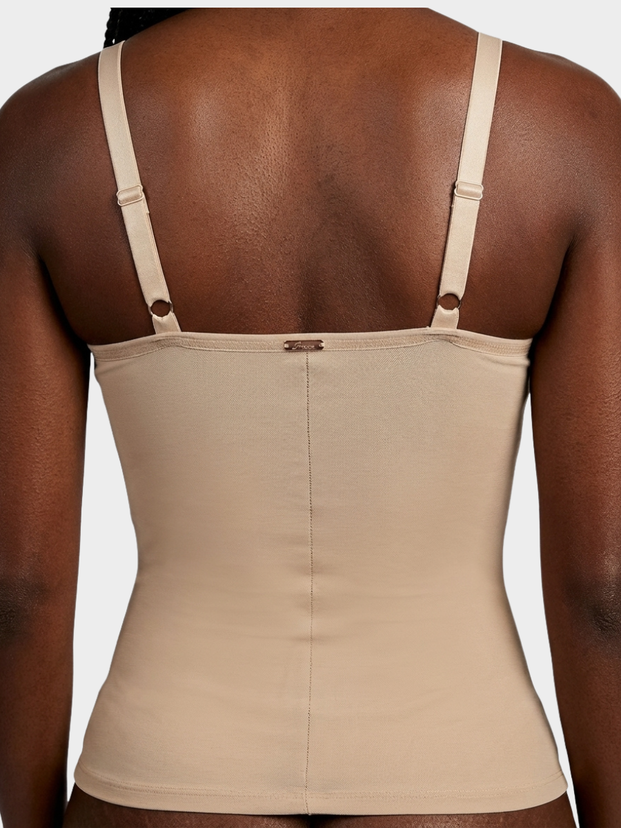 Seamless Satin Corset with Lace Cups