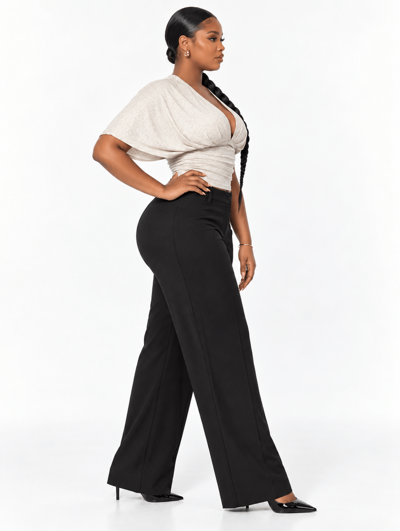 Plunge Ruched Waist Top