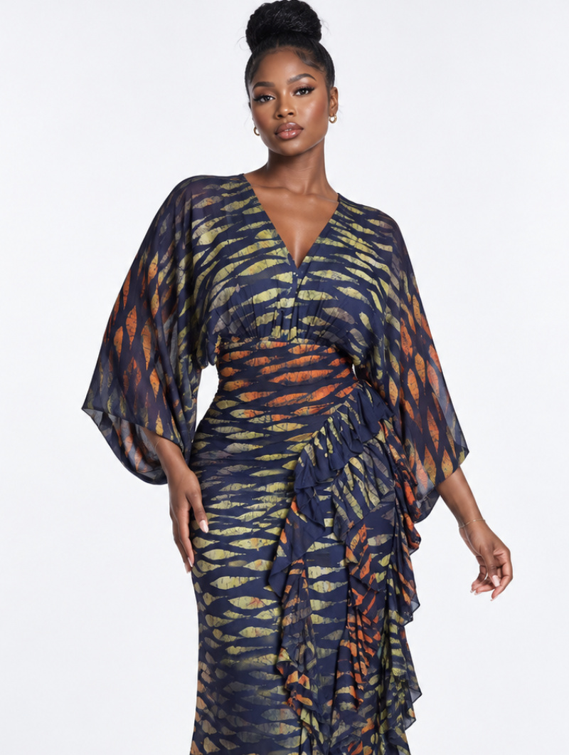 Sunset Ripple Ruffle Gown (Pre-Order)