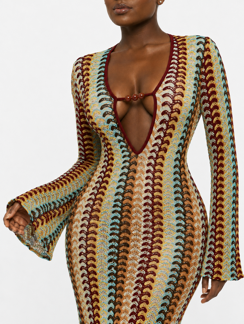 Boho Chevron Maxi Dress