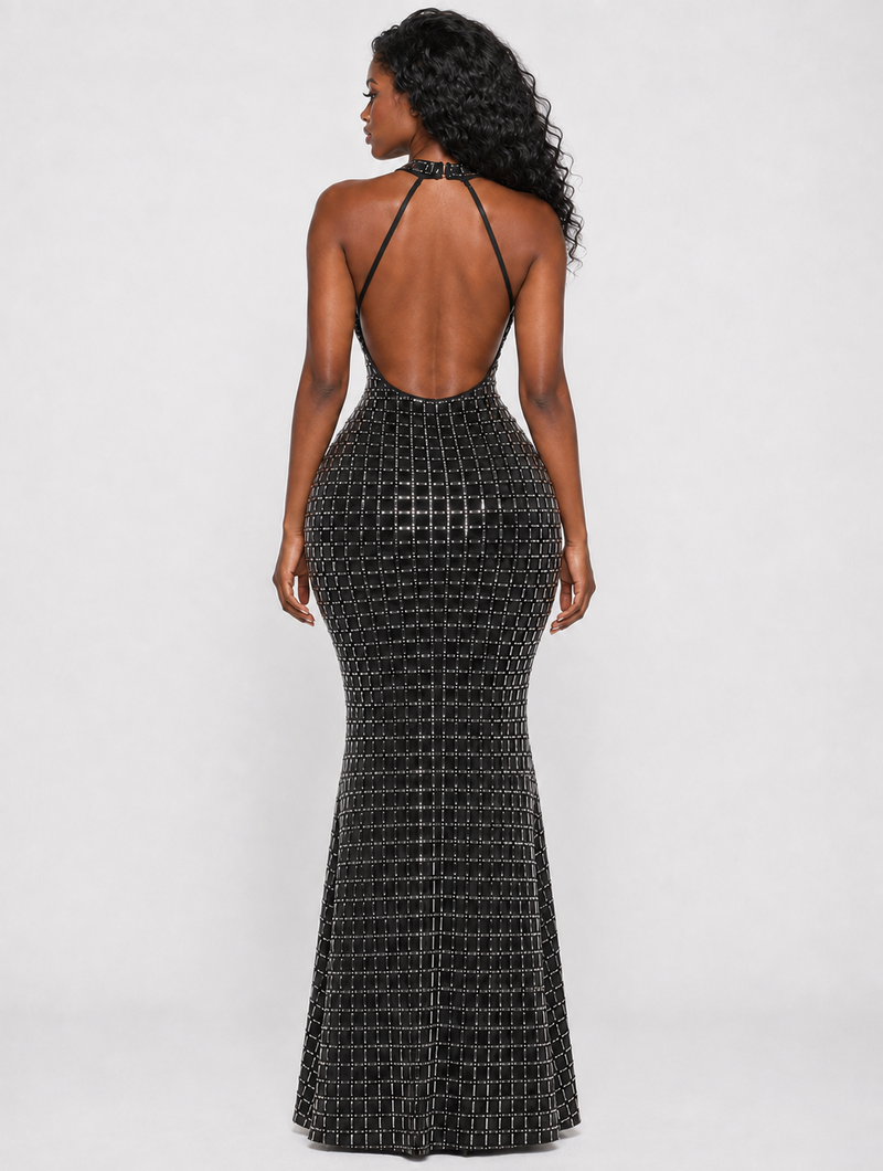 Black Crystal Grid Maxi