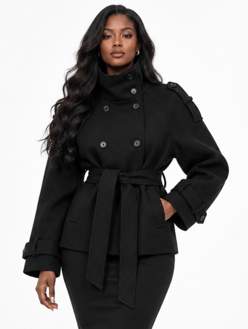 Belted Double-Breasted Wool Coat