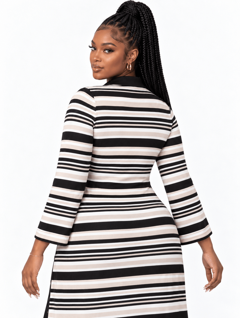 Striped Maxi Duster Cardigan