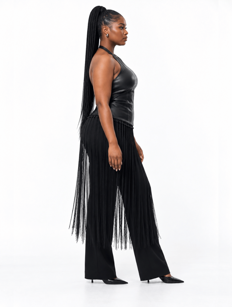Long Fringe Halter Top