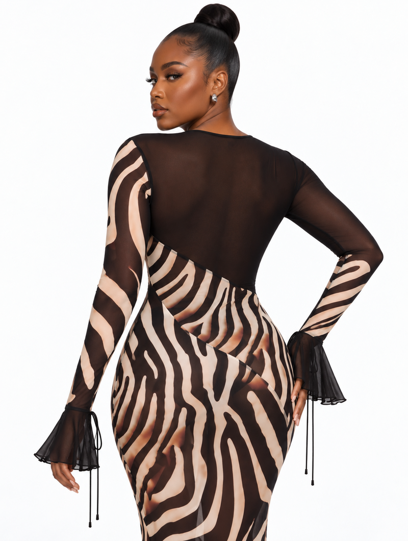 Wild Zebra Mesh Maxi