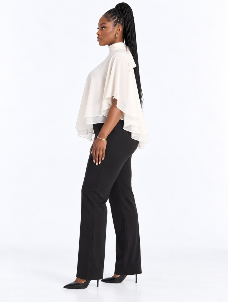 High Neck Layered Cape