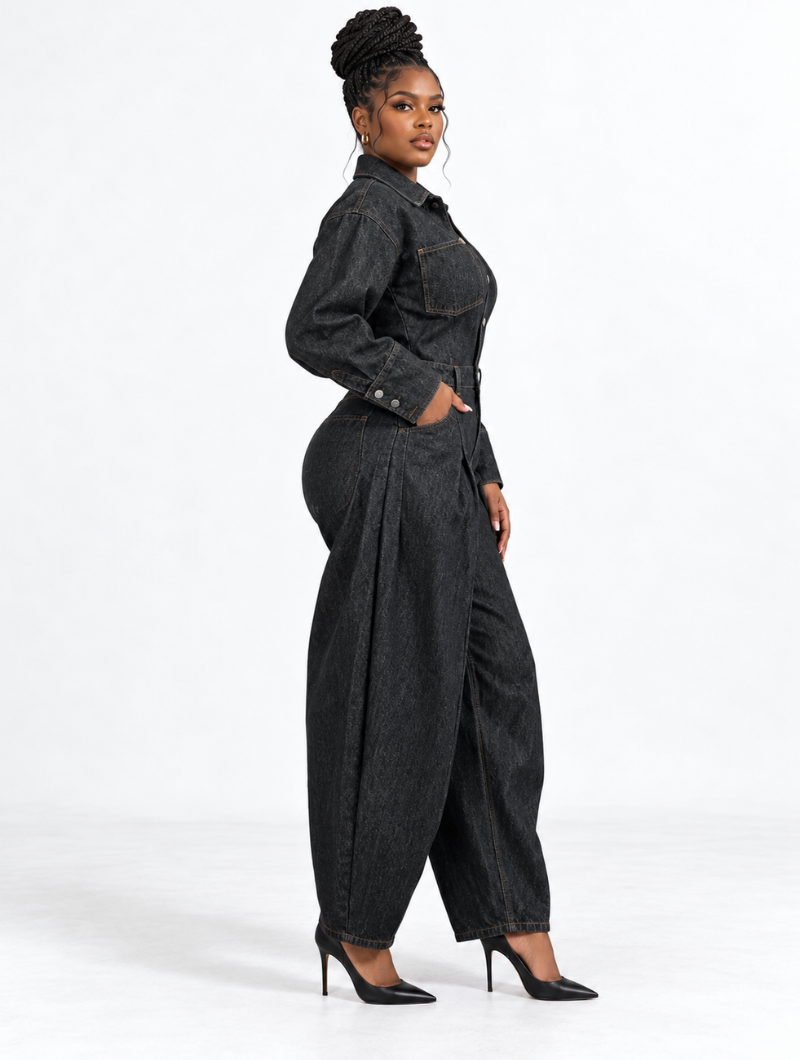 Curve Denim Jumpsuit
