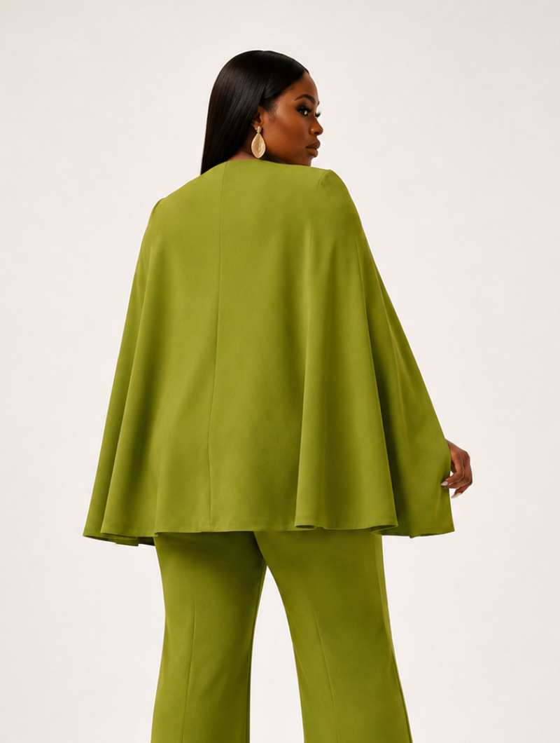 Olive Cape Jumpsuit