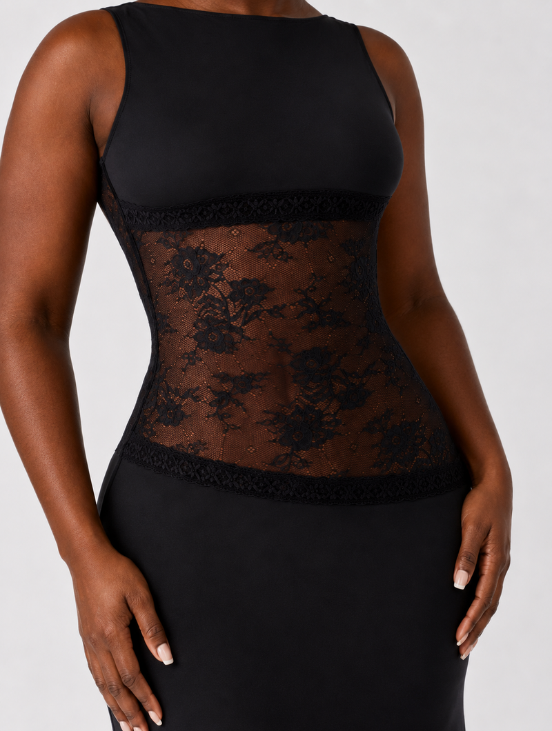 Lace Waistband Maxi Dress