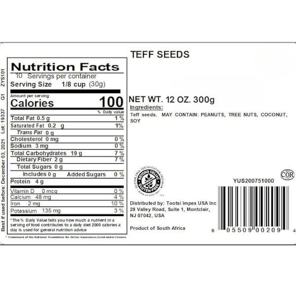 Organic Gluten Free Teff Superfood