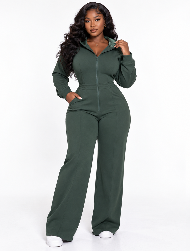 Cinched Wide Leg Jumpsuit