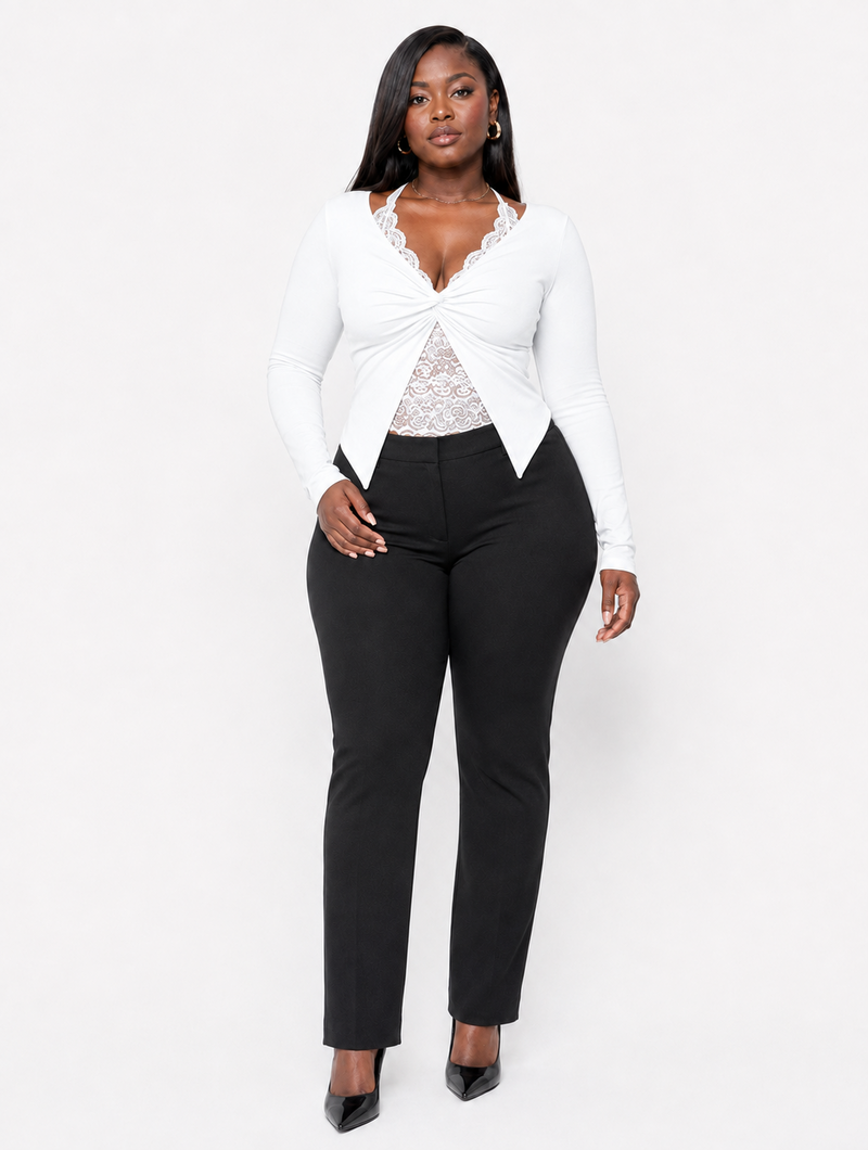 Twist Lace Layered Top