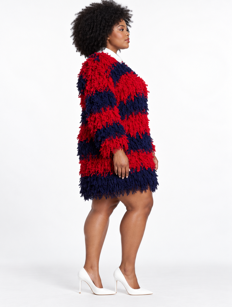 Shaggy Stripe Polo Dress