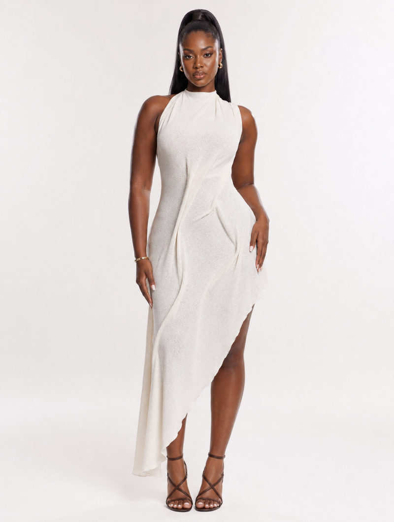 Aura Asymmetric Drape Dress